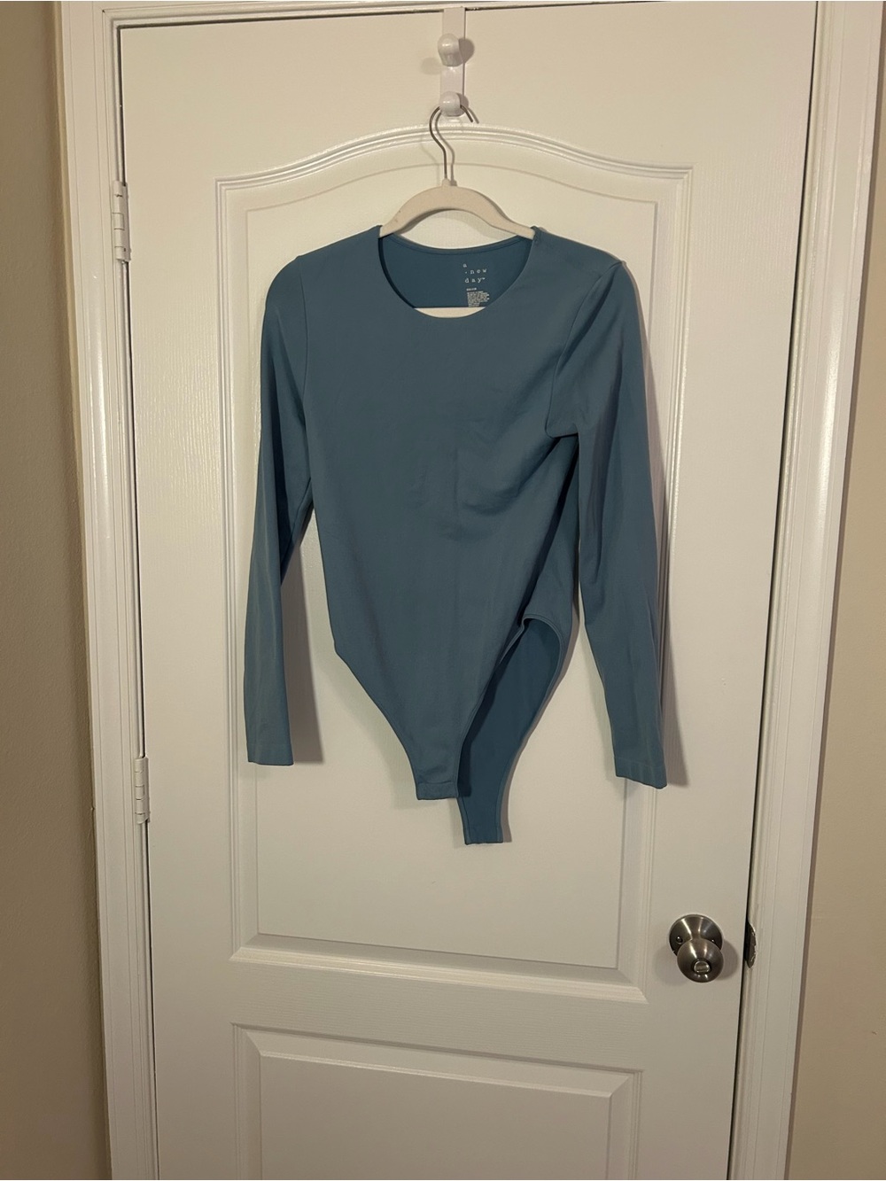 a new day Long Sleeve Scoop Neck Bodysuit in Slate Blue